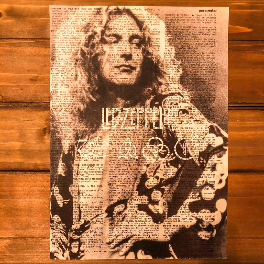Robert Plant Led Zeppelin Dictionary Print B&wprint on Etsy