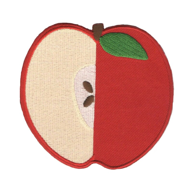 Apple retro knee patch elbow patch iron-on no sew image 1