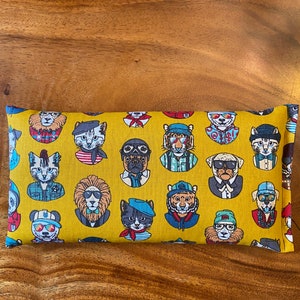 Microwaveable heating pad. Aromatherapy, Warm/Cold  Therapy, Natural Pain Relief. Flax seed, Cotton, Choice Of Essential Oil. French Animals