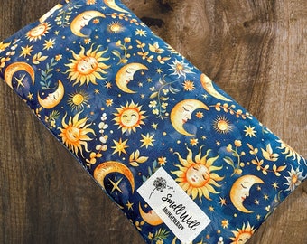 Sweet Dreams, Sun and Moon, Warm/Cold Therapy Bag, Microwavable, Heating Pad, Aromatherapy, Pain Management, Cold Bag, Flax & Rice Filling