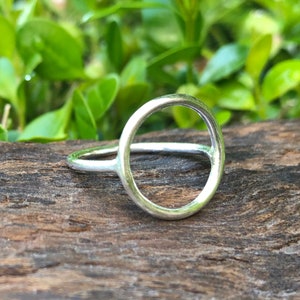 Minimalist Silver Ring, Hollow Open Circle Ring, Dainty for Karma, Friendship, Eternity, and Good Luck