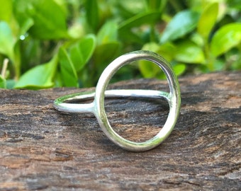 Minimalist Silver Ring, Hollow Open Circle Ring, Dainty for Karma, Friendship, Eternity, and Good Luck
