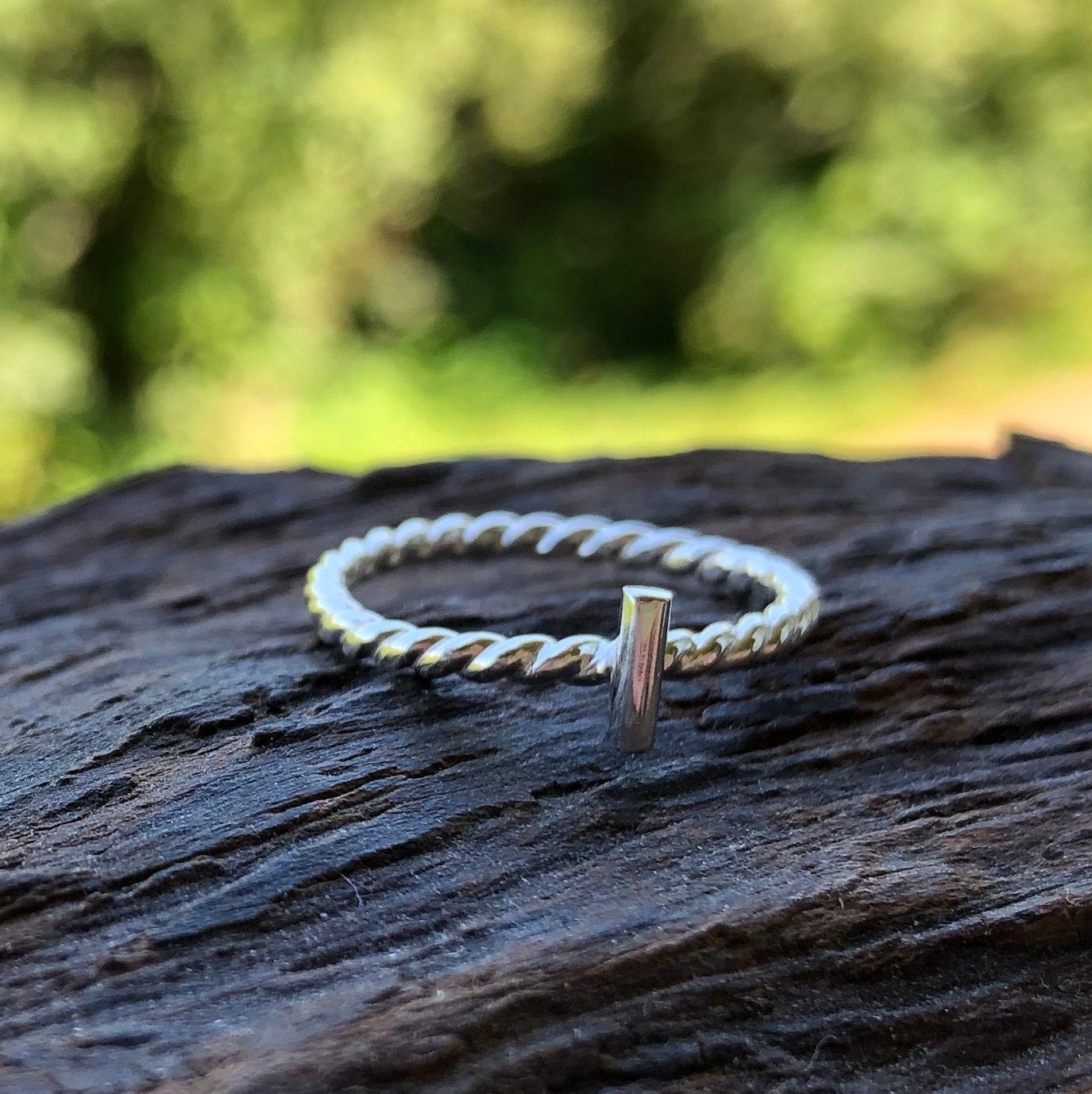 Delicate Rings Silver Dainty Minimalist Sterling Silver Ring, With Delicate Silver Wire Bar ...