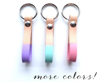 Custom Color Leather Keychain