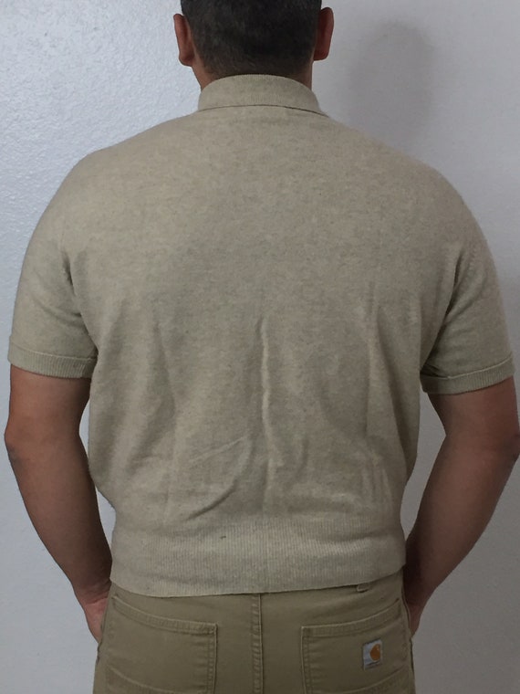 Cream colored shirt with beige and tan - image 4