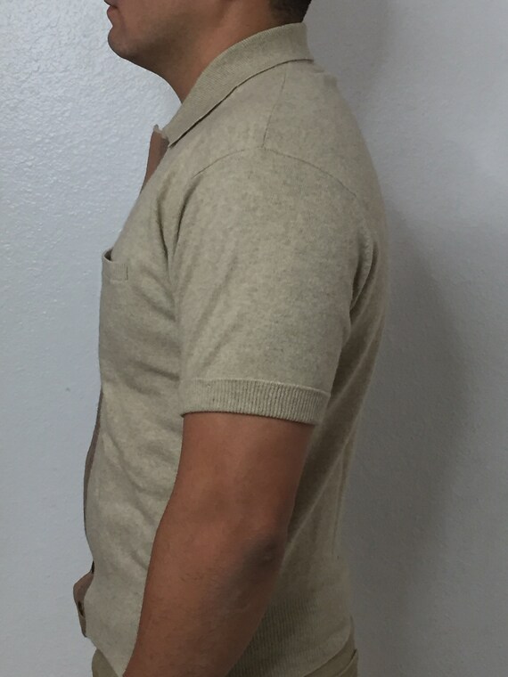 Cream colored shirt with beige and tan - image 2