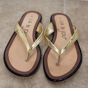 Gold Leder Sandalen