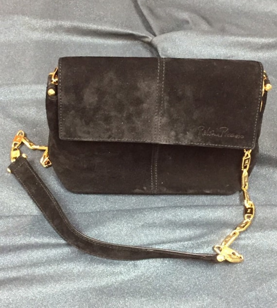 Black suede Paloma Picasso purse