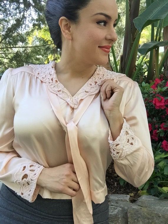 Peach Vintage Blouse