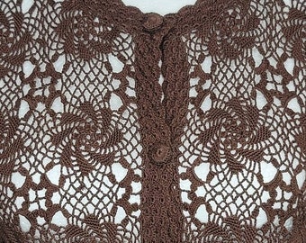 Brown Crochet Sweater