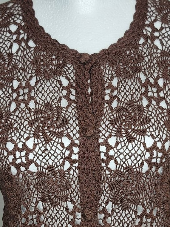 Brown Crochet Sweater