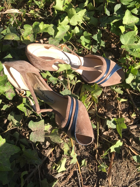 Blue and Brown Heels - image 2