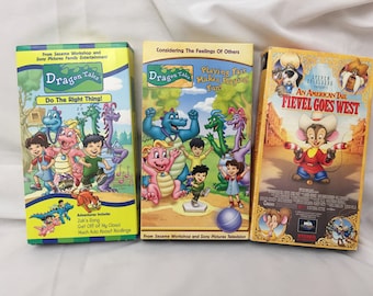 VHS Dragon Tales and Fievel Goes West
