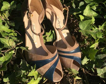 Blue and Brown Heels