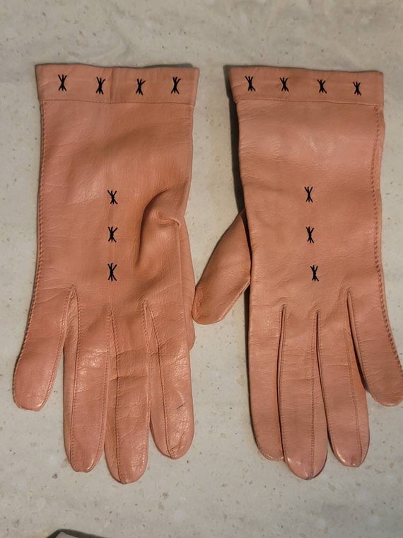 Pink and Black Vintage Gloves