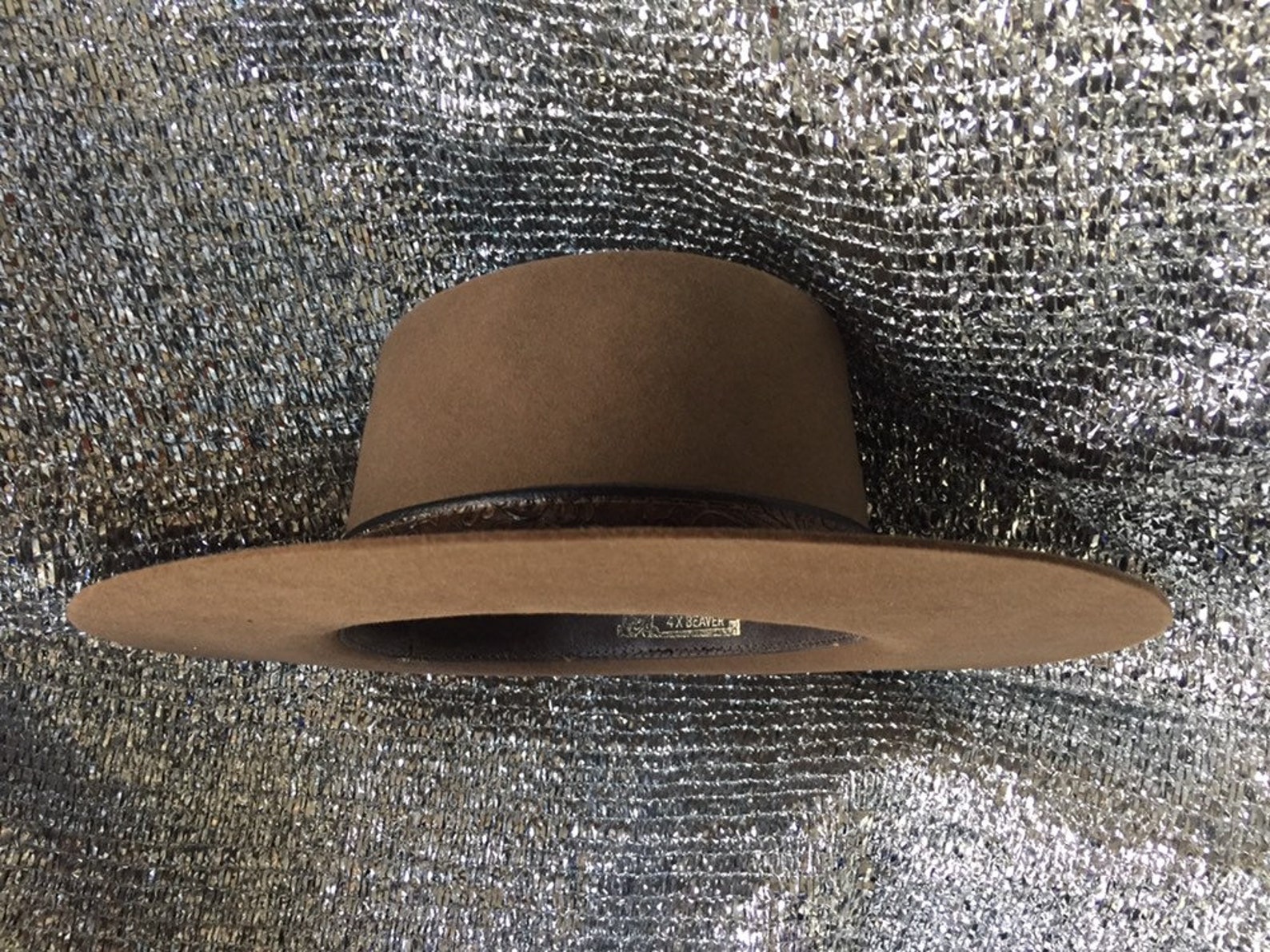 Flat brim Brown Stetson hat 6 7/8 Etsy