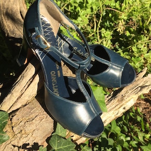 Blue 70s Heels