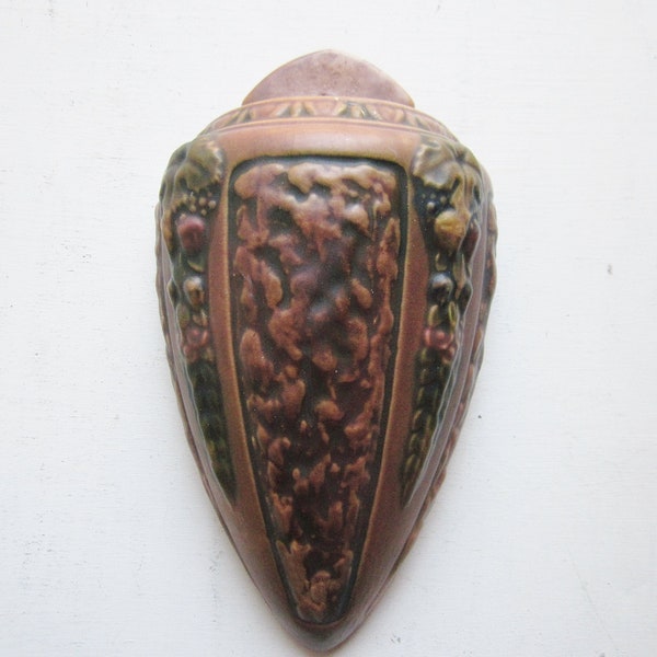 Antique Roseville Pottery Wall Pocket, Vintage Roseville Florentine Wall Pocket 1230-10, Repaired