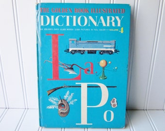 1961 Golden Book Illustrated  Dictionary Volume 4 L to P, Vintage Children's Dictionary