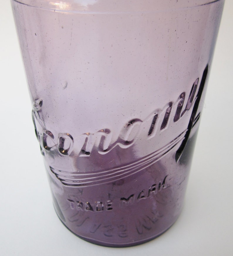 Antique Sun Purple Glass Jar Kerr Economy Trademark Amethyst Etsy
