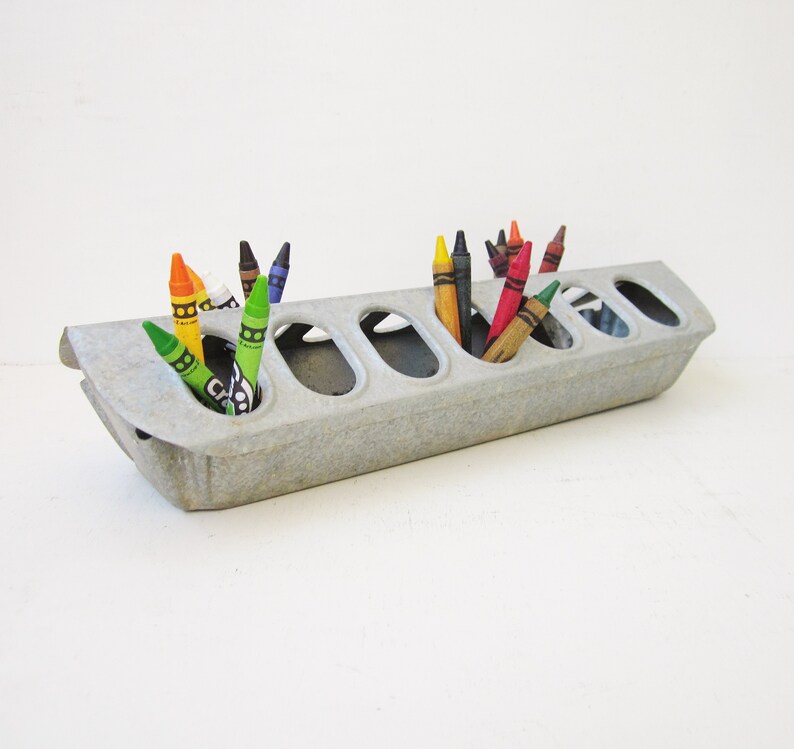 Vintage Chicken Feeder Small Galvanized Metal Chicken Feeder Etsy