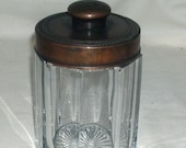 19th Century Heavy Glass Paneled Bronze Cigar Jar Tobacco Humidor Holder
