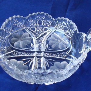 Neu Martinsville Viking Glass, 1 Henkel, Sägezahnkristall Relish Dish