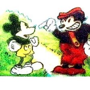 12 diapositivas de linterna mágica alemana, dibujos animados de Mickey Mouse de los años 20, más