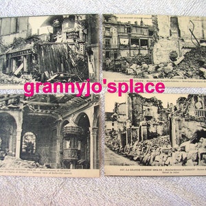 22 Original French WW1 La Grande Guerre Postcards. 1914-19 Artillery Damage