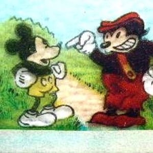 12 German Magic Lantern Slides, Cartoons 1920&#39;s  Mickey Mouse, Plus