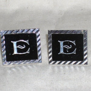 Vintage Swank  Initial  E  Cufflinks, Art Deco Style