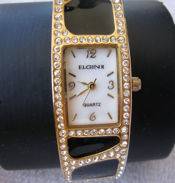 Vintage Ladies Elgin Ll Quarts Watch, Crystals, Working 
