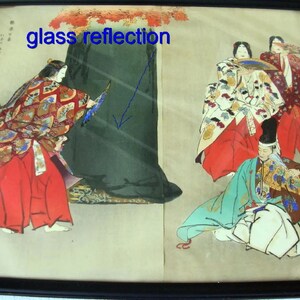 Original 1922 Tsukioks Kogyo Japanese Woodblock Print, Momijigari, Noh gaku