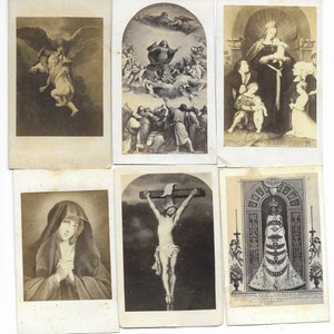 6 Italian Carte De Visite, Religious C D V 1860's Lot #A stock E