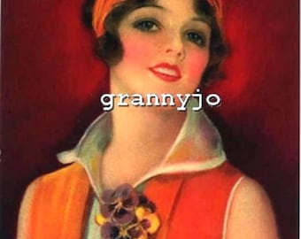1930&#39;s Beautiful Calendar Art Girl, Lucille by Earl Christy