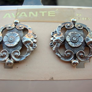 Vintage Avante Ohrclips Silber Ton New Old Stock,