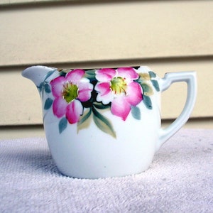 Vintage Noritake Creamer. Azalea Pattern Green Noritake Mark