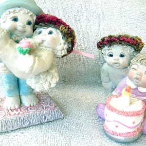 2 Artist Signed Dreamsicles Cherubs Figurines Newlyweds & Birthday Wishes 1999