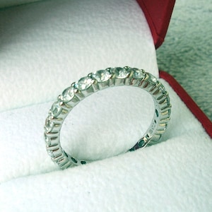 Sterling Silver, CZ Eternity Anniversary Ring, Size 9