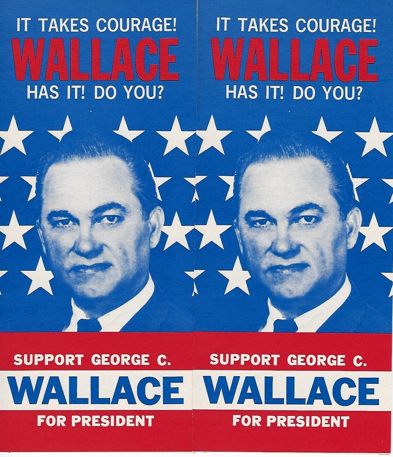 6 Original 1968 WALLACE for President Campaign Brochure, Unused