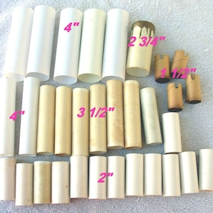 May include: Assortment of white and beige cardboard tubes of various sizes, including 4 inches, 3 1/2 inches, 2 3/4 inches, 2 inches, and 1 1/2 inches.