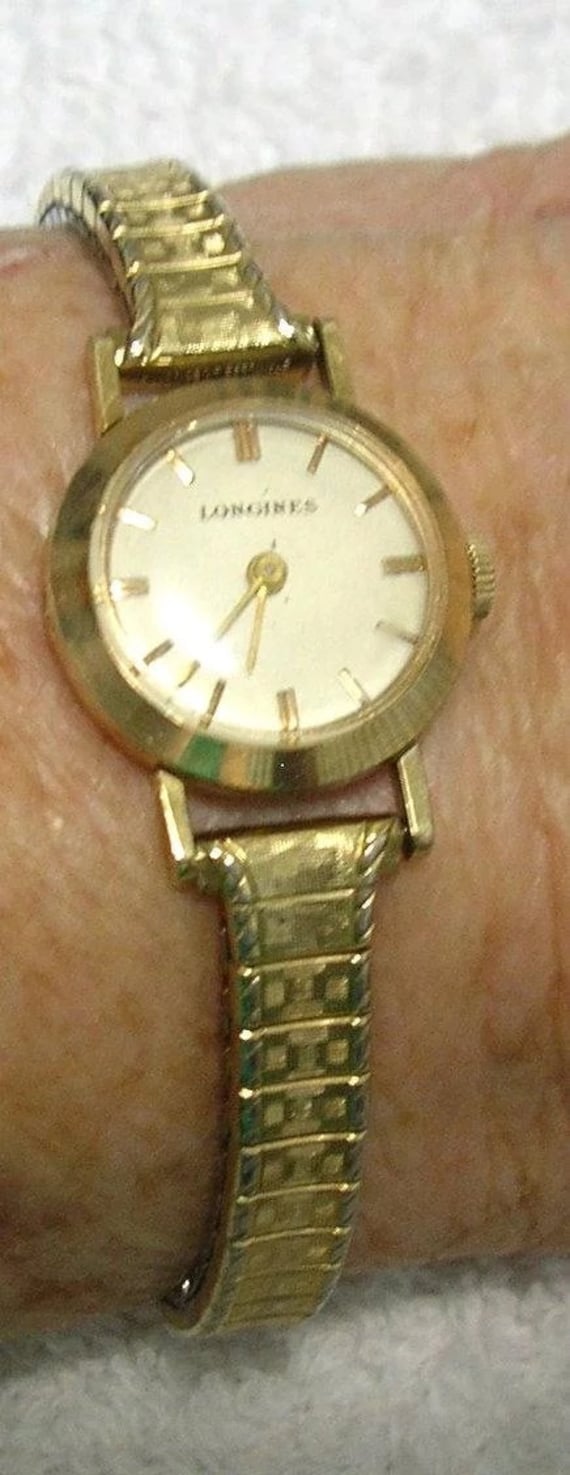 Longines Ladies 10k Gold Filled Case & Band, Mech… - image 9