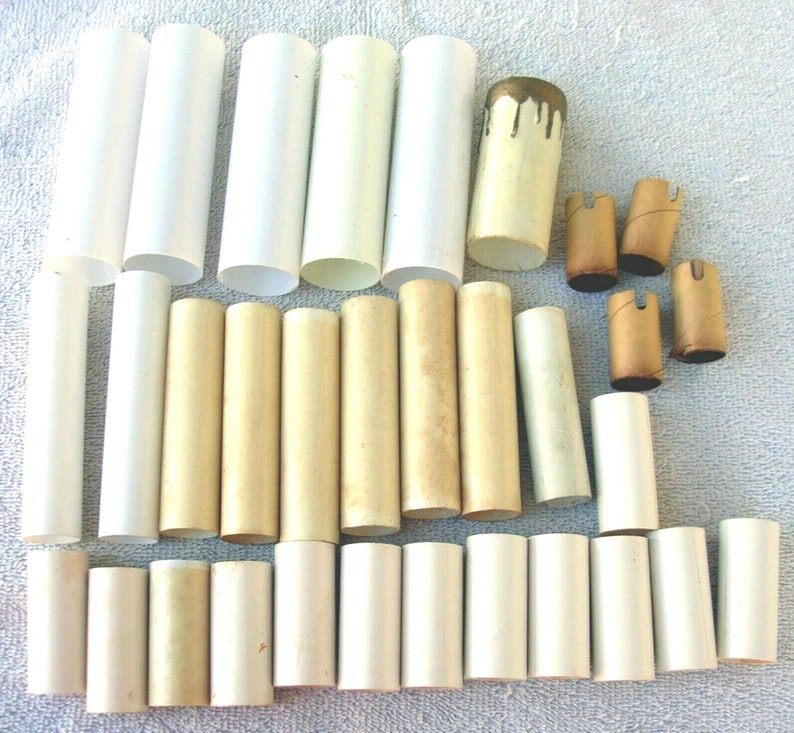 32 Vintage Chandelier Lamp Socket Covers, Carboard & Plastic Lot # 25 ...