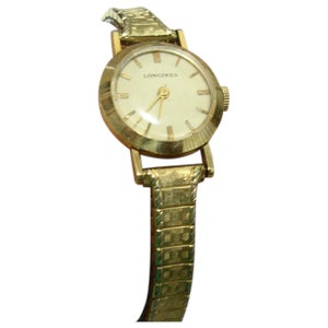 Longines Ladies 10k Gold Filled Case & Band, Mechanical Wind Up Watch 1940&#39;s/50&#39;s  Working,  MAKE OFFER