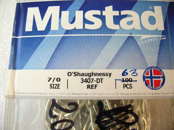 Buy Lot of 263 Mustad Hooks, Size 6 & 7 Classic O'shaughnessy