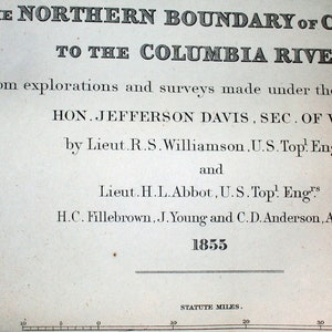 Mappa di Jeff Davis del 1855 dal fiume Mississippi all'Oceano Pacifico, percorso R/R, mappa n. 2