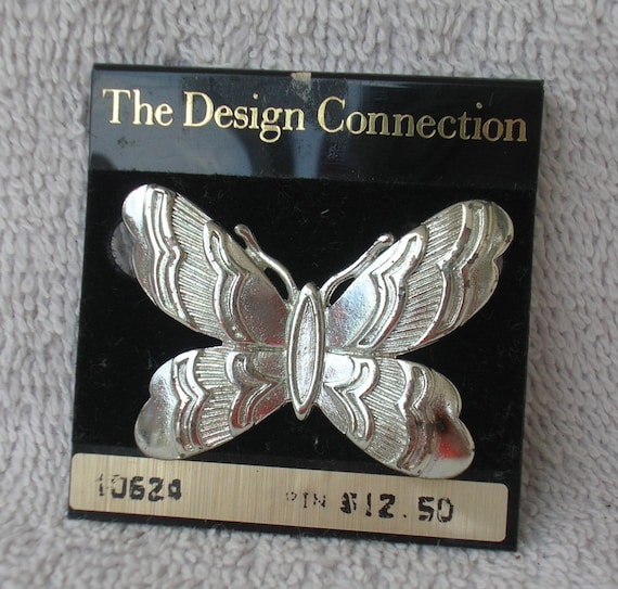 Vintage The Design Connection Silver Tone Butterfly Pin/Brooch New Old Stock