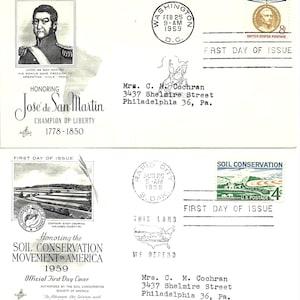 12er Ersttagsbriefmarke Hermitage Lincoln Navy Liberty 1957-1960 Lot #A