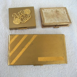 3 Vintage 1950&#39;s Cases, Compact, Cigarette, Petty Cash, Glamour Vanities