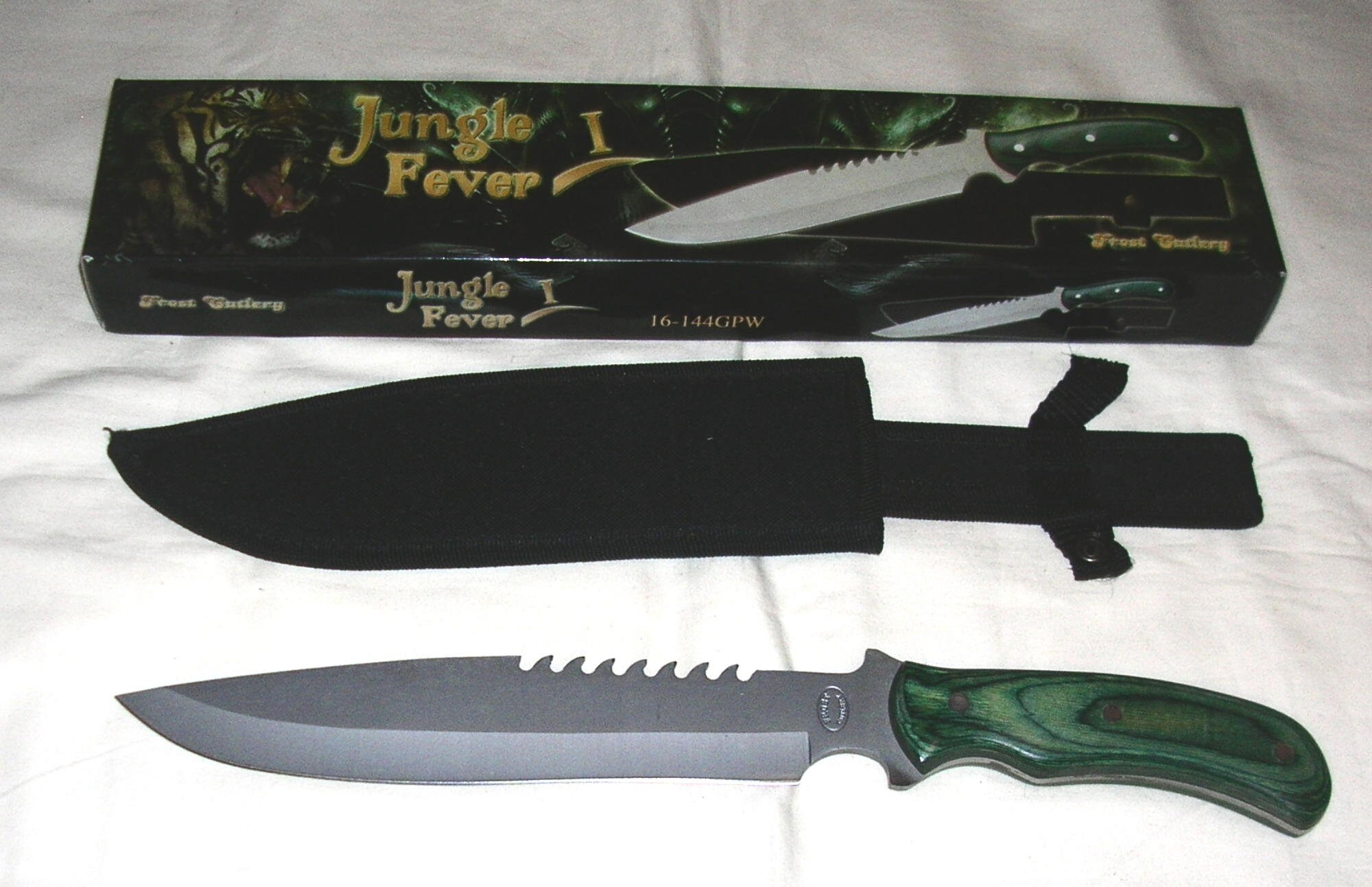 ★レア　非売品★【WWF 森林保護】フェーブ　フルセット　フランス雑貨 Frost Cutlery Jungle Fever I 16-144GPW Steel Blade Green Pakkawood
